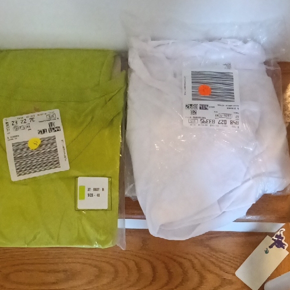 Woman Within Short Sleeve Tops - Lime Green and White - Picture 1 of 3